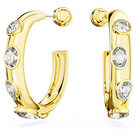 swarovski dextera hoop earrings mixed cuts white gold tone plated