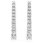 swarovski eternity drop earrings  lab grown diamonds 1 3 ct tw  round shape  18k white gold