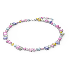 Gema necklace, Multicolored, Rhodium plated