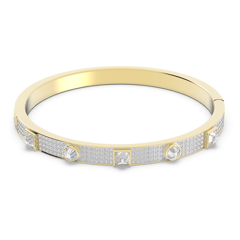 swarovski thrilling deluxe bangle  white  gold tone plated