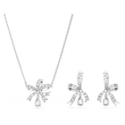 Volta set, Bow, White, Rhodium plated