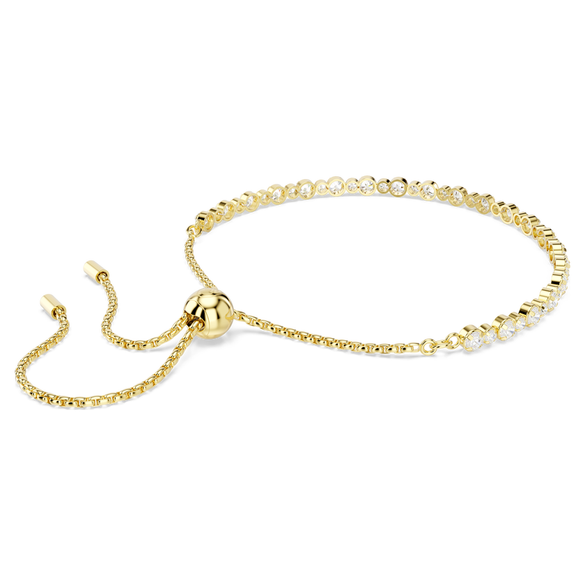 swarovski matrix tennis bracelet  round cut  white  gold tone plated