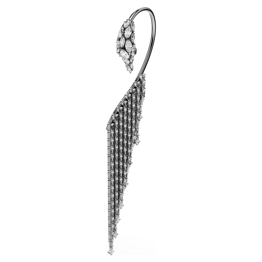swarovski the vienna collection ear cuffs  swan  white  ruthenium plated