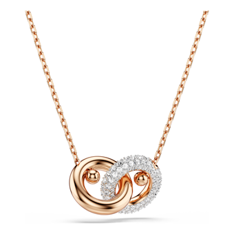 swarovski dextera pendant  round cut  white  18k rose gold finish