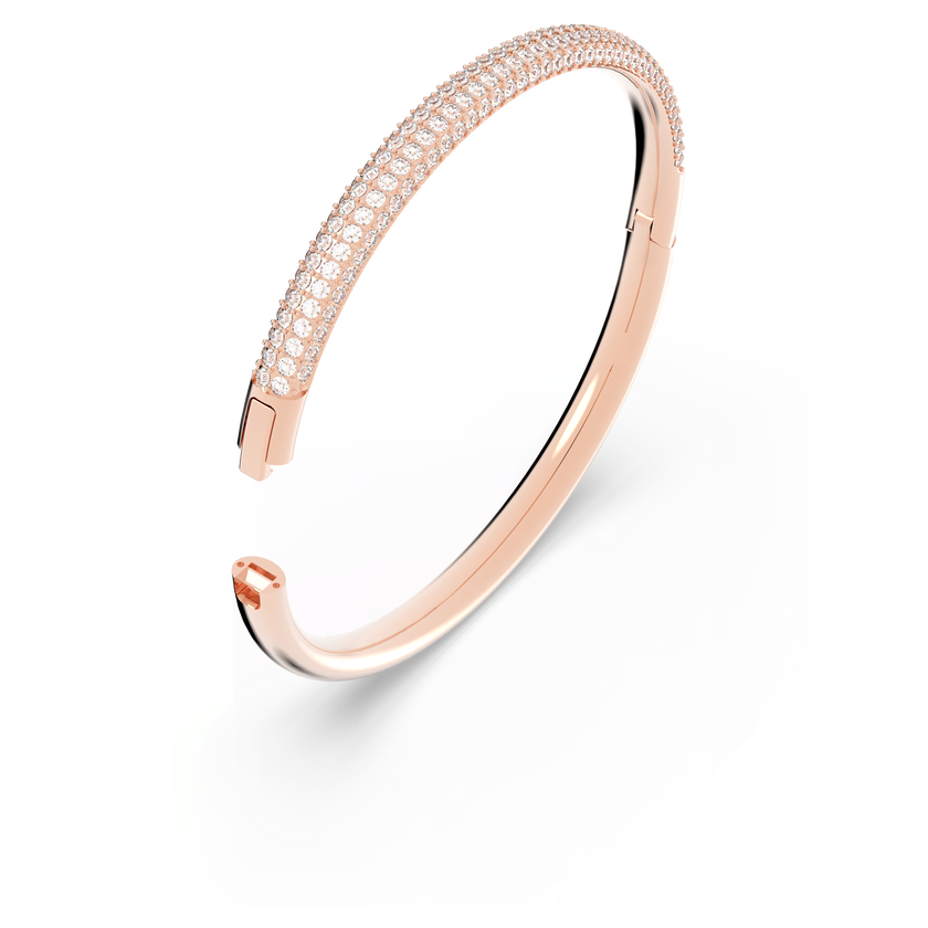 swarovski stone mini bangle  white  rose gold plated