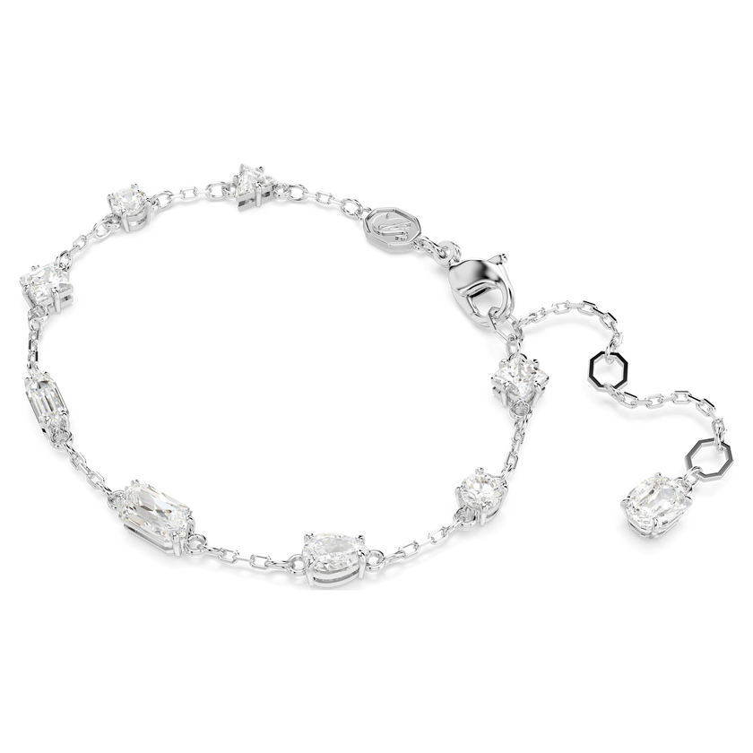 swarovski mesmera bracelet  mixed cuts  scattered design  white  rhodium plated