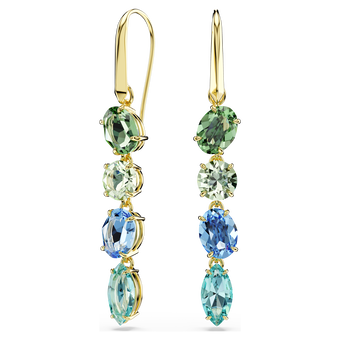 Gema drop earrings, Mixed cuts, Multicolored, Gold-tone plated swarovski gema drop earrings mixed cuts multicolored gold tone plated