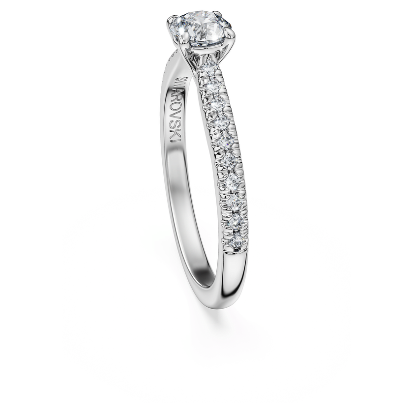 swarovski eternity solitaire ring  lab grown diamonds 0 7 ct tw  round shape  18k white gold