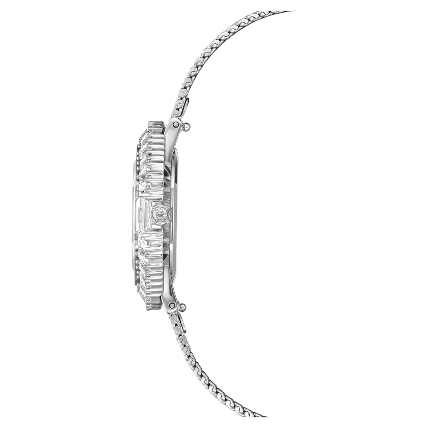 swarovski matrix octagon watch  metal bracelet  silver tone  stainless steel