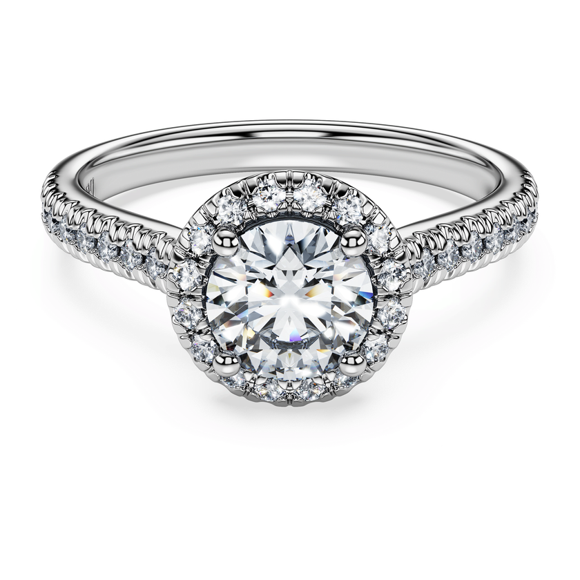 swarovski eternity halo solitaire ring  lab grown diamonds 1 33 ct tw  round shape  18k white gold