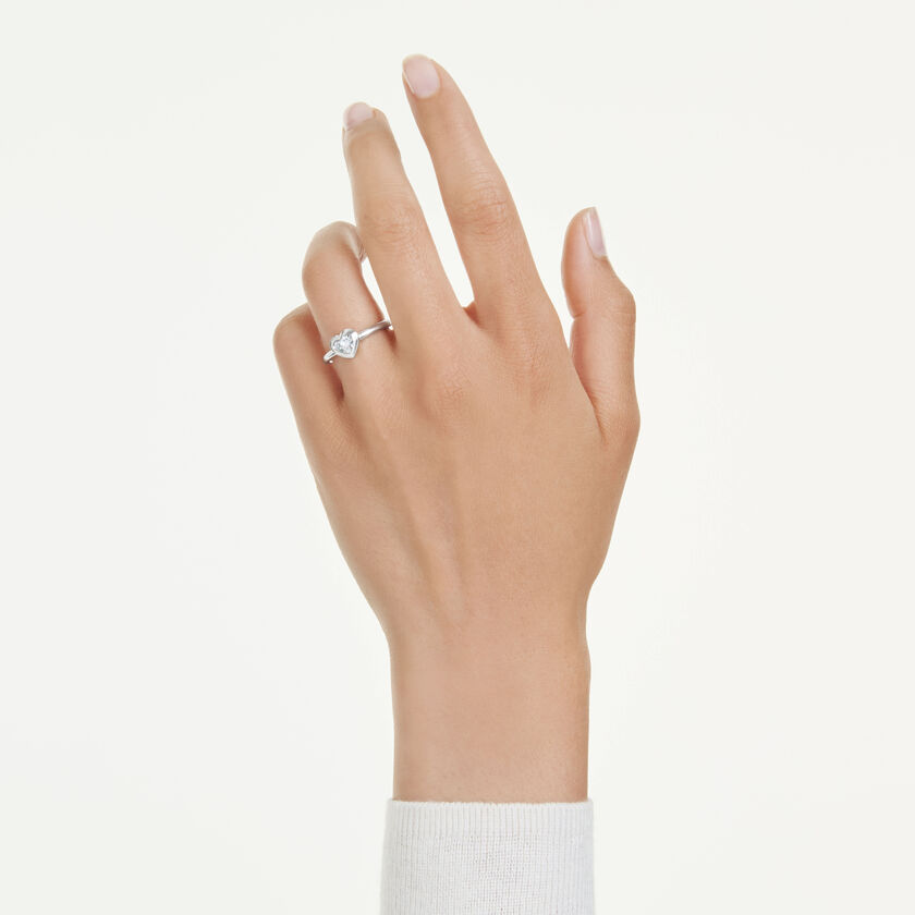 swarovski eternity solitaire ring  lab grown diamonds 0 5 ct tw  heart shape  sterling silver
