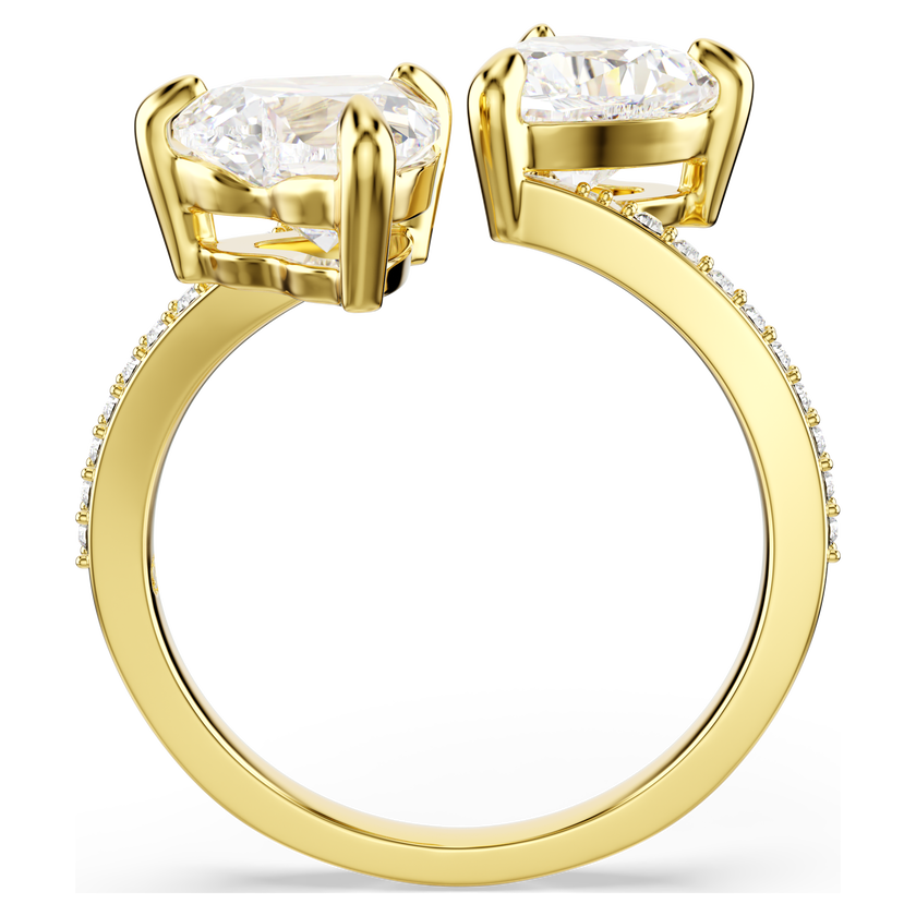 swarovski mesmera attract open ring  heart cut  pav   heart  white  gold tone plated