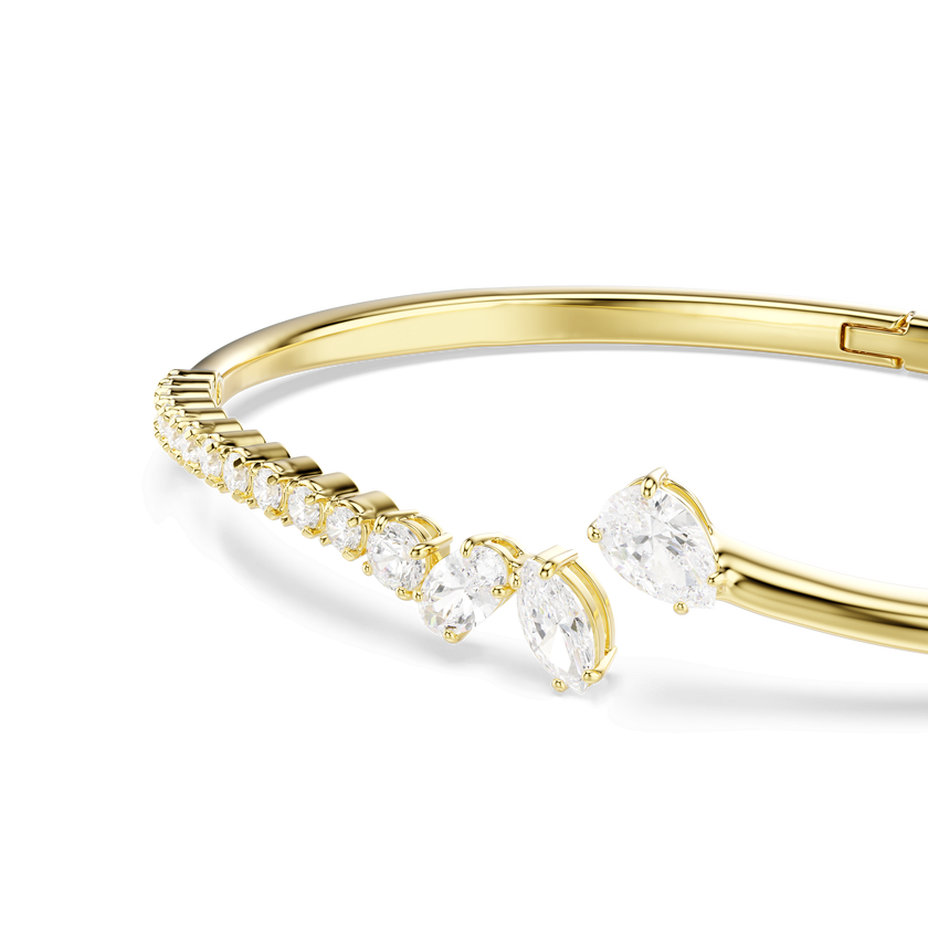 swarovski mesmera bangle  mixed cuts  white  18k gold finish