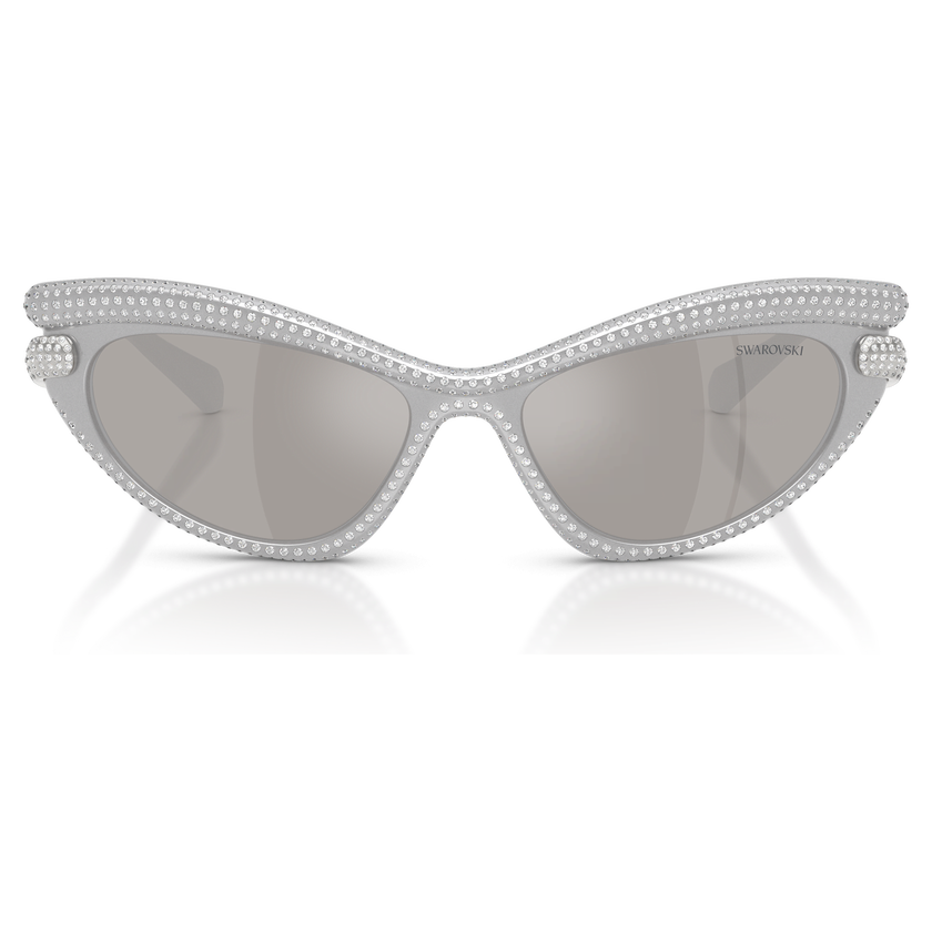 swarovski sunglasses  cat eye shape  silver tone