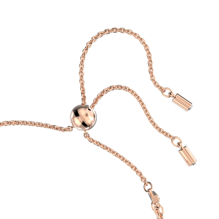 swarovski one bracelet  mixed cuts  heart  pink  rose gold tone plated