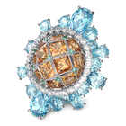 swarovski curiosa cocktail ring multicolored rhodium plated