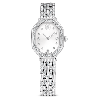 swarovski dextera octagon watch swiss made metal bracelet silver tone stainless steel