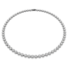 swarovski una necklace round cut long white ruthenium plated