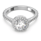 swarovski una angelic cocktail ring round cut pav white rhodium plated
