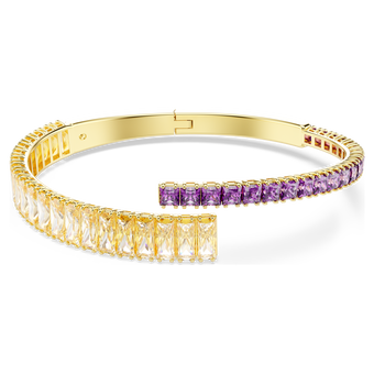 swarovski matrix bangle  mixed cuts  multicolored  gold tone plated