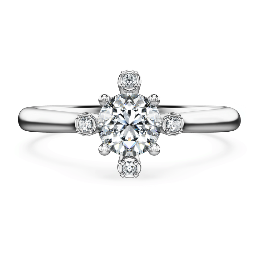 swarovski galaxy ring  lab grown diamonds 0 5 ct tw  round shape  18k white gold