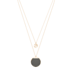 Ginger Layered Pendant, Gray, Rose Gold Plated