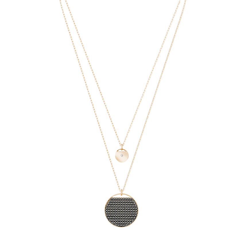Ginger Layered Pendant, Gray, Rose Gold Plated