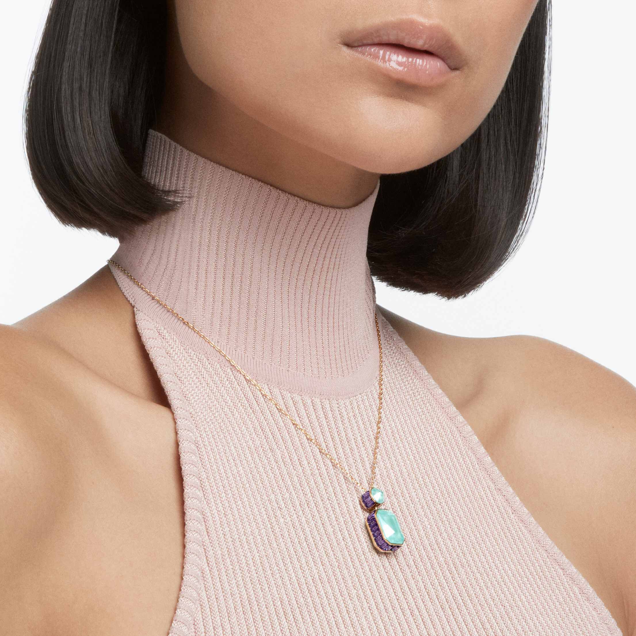 Swarovski stone sale crystal double necklace