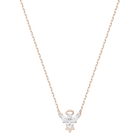 Magic Angel Necklace, White, Rose-gold tone plated