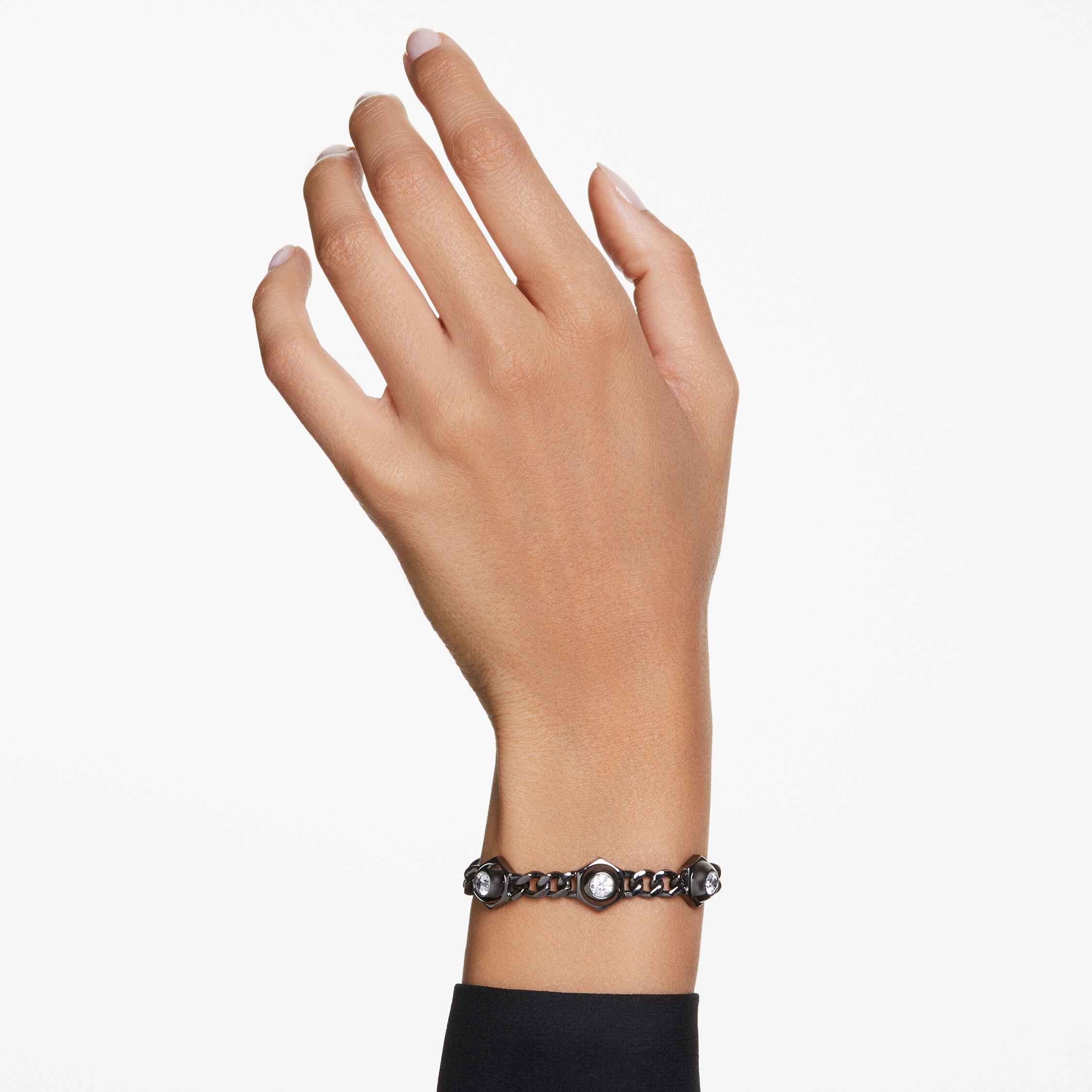 swarovski numina bracelet  round cut  white  ruthenium plated