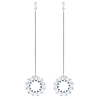 Naeli Pierced Earrings, White, Rhodium plating
