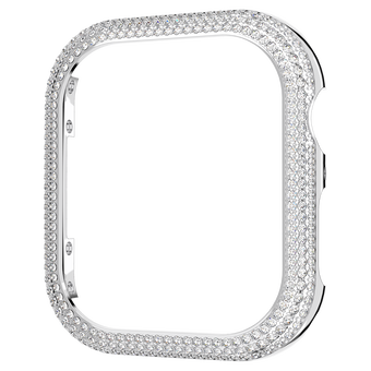 swarovski sparkling case  for apple watch  series 7  41 mm  silver tone