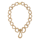Tigris Statement Necklace, Brown, Gold-tone plated