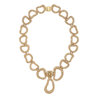 Tigris Statement Necklace, Brown, Gold-tone plated
