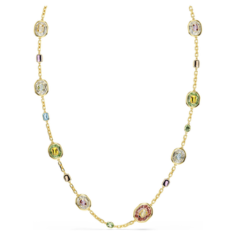 swarovski chroma strandage octagon cut multicolored gold tone plated