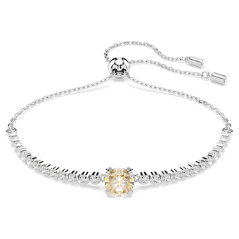 swarovski matrix tennis bracelet  mixed cuts  yellow  rhodium plated