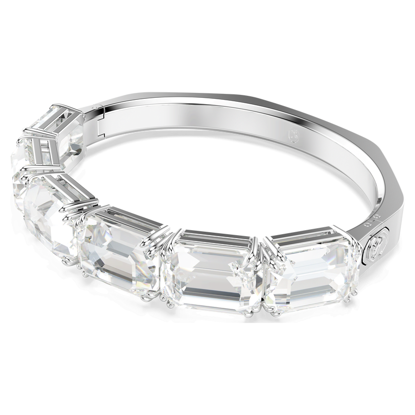 swarovski millenia bangle  octagon cut  white  rhodium plated