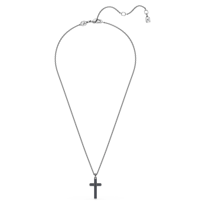 swarovski insigne pendant  cross  gray  ruthenium plated