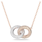 swarovski dextera necklace intertwined circles white rose gold tone plated