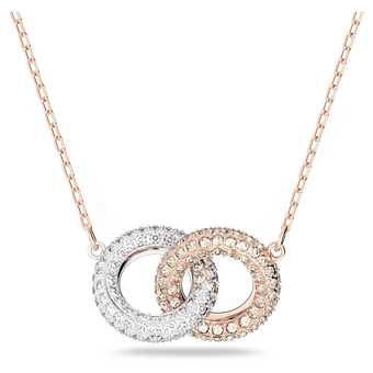 swarovski dextera necklace  intertwined circles  white  rose gold tone plated