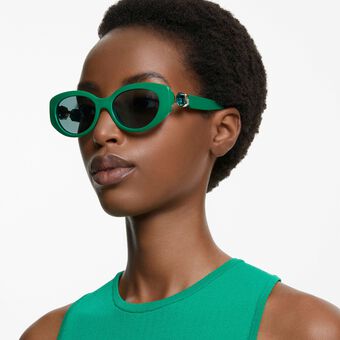 swarovski sunglasses  cat eye shape  sk6002el  green