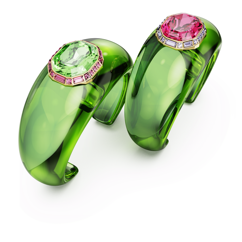 swarovski dulcis set  octagon cut  pav   multicolored  gold tone plated