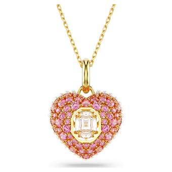 swarovski idyllia pendant octagon cut crystal pearls heart pink gold tone plated