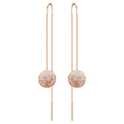 Fun Chain Pierced Earrings, Pink, Rose-gold tone plated