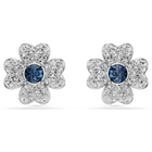 swarovski symbolica stud earrings  clover  blue  rhodium plated