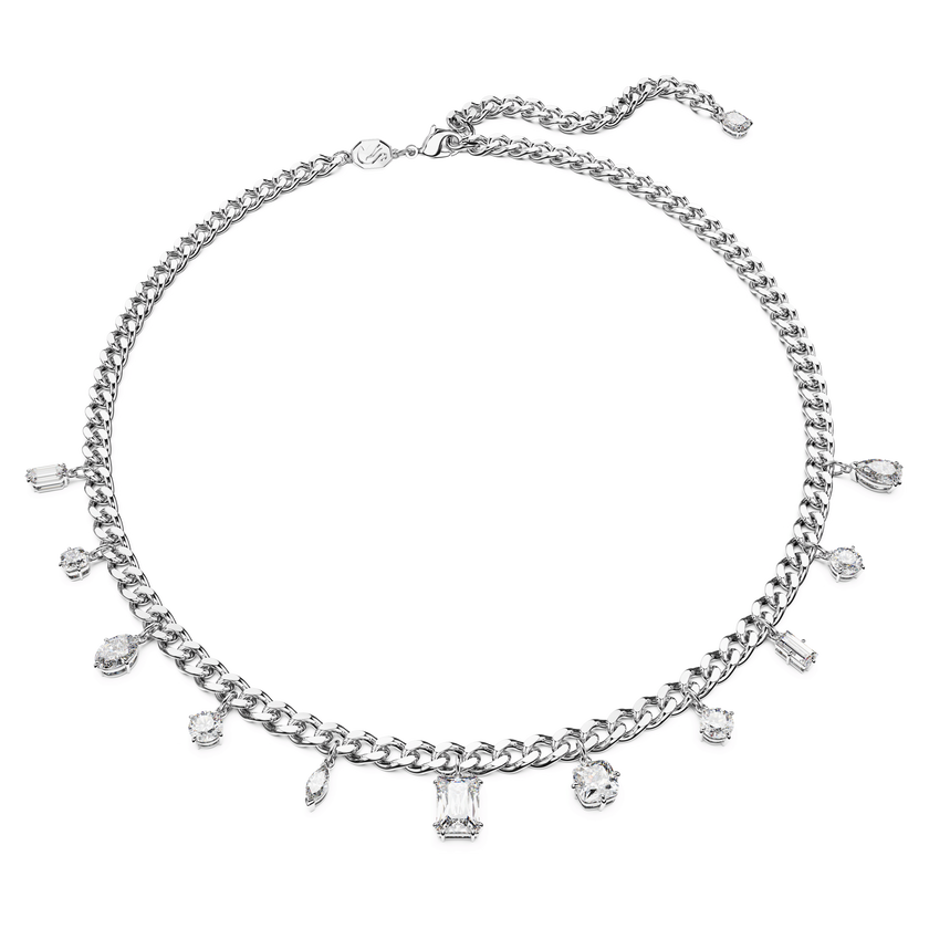 swarovski imber necklace  mixed cuts  white  rhodium plated