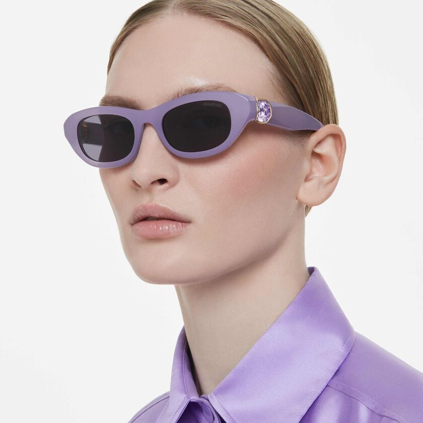 swarovski sunglasses  pillow shape  purple
