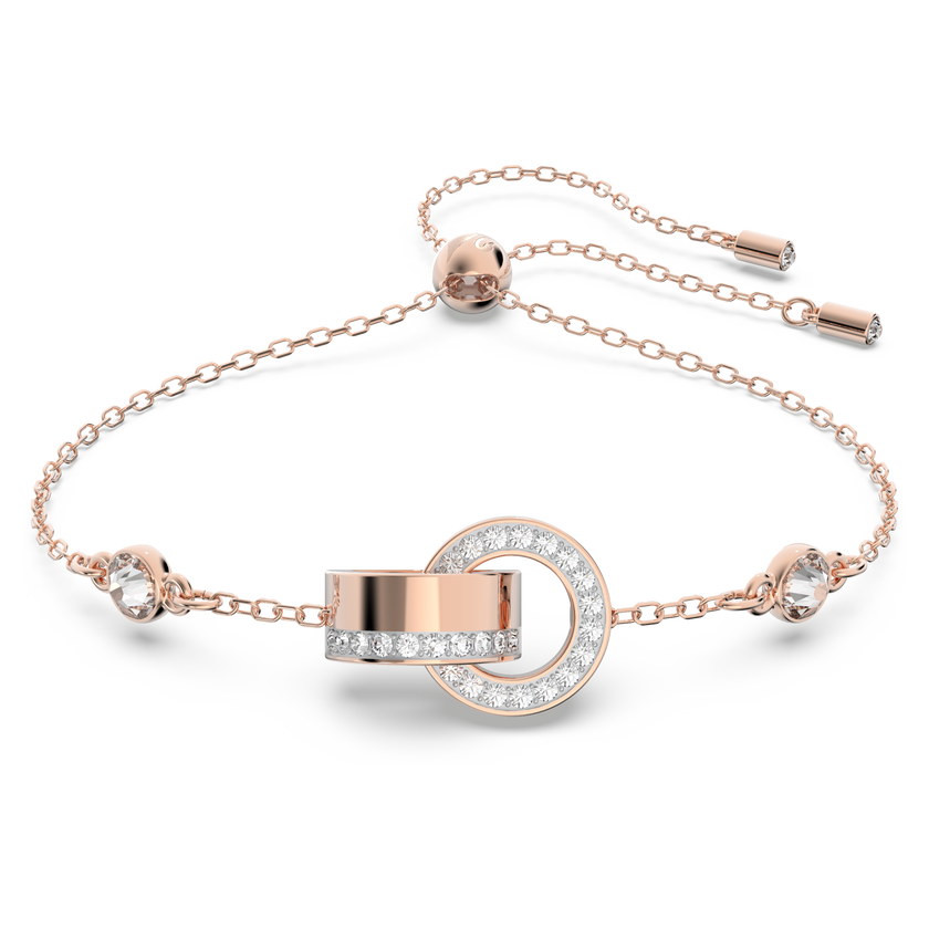 swarovski dextera bracelet  interlocking loop  white  18k rose gold finish