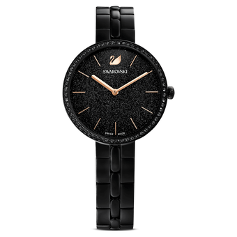 swarovski cosmopolitan watch metal bracelet black black pvd