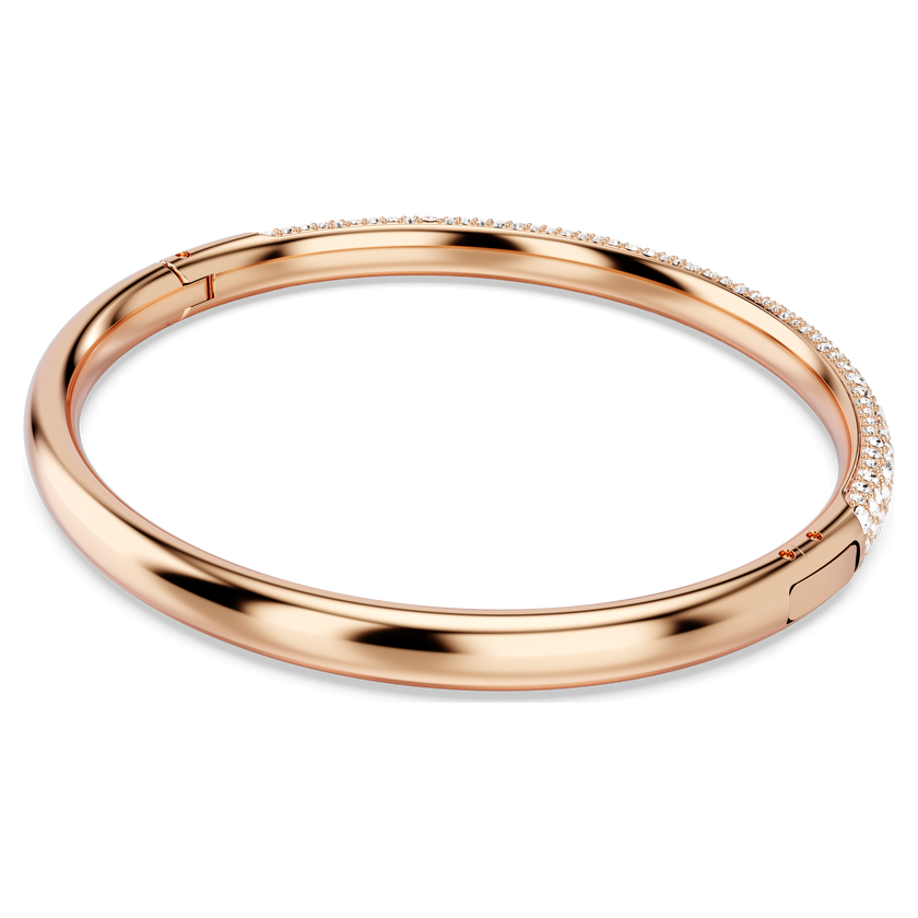 swarovski sublima bangle  snow pav   white  rose gold tone plated